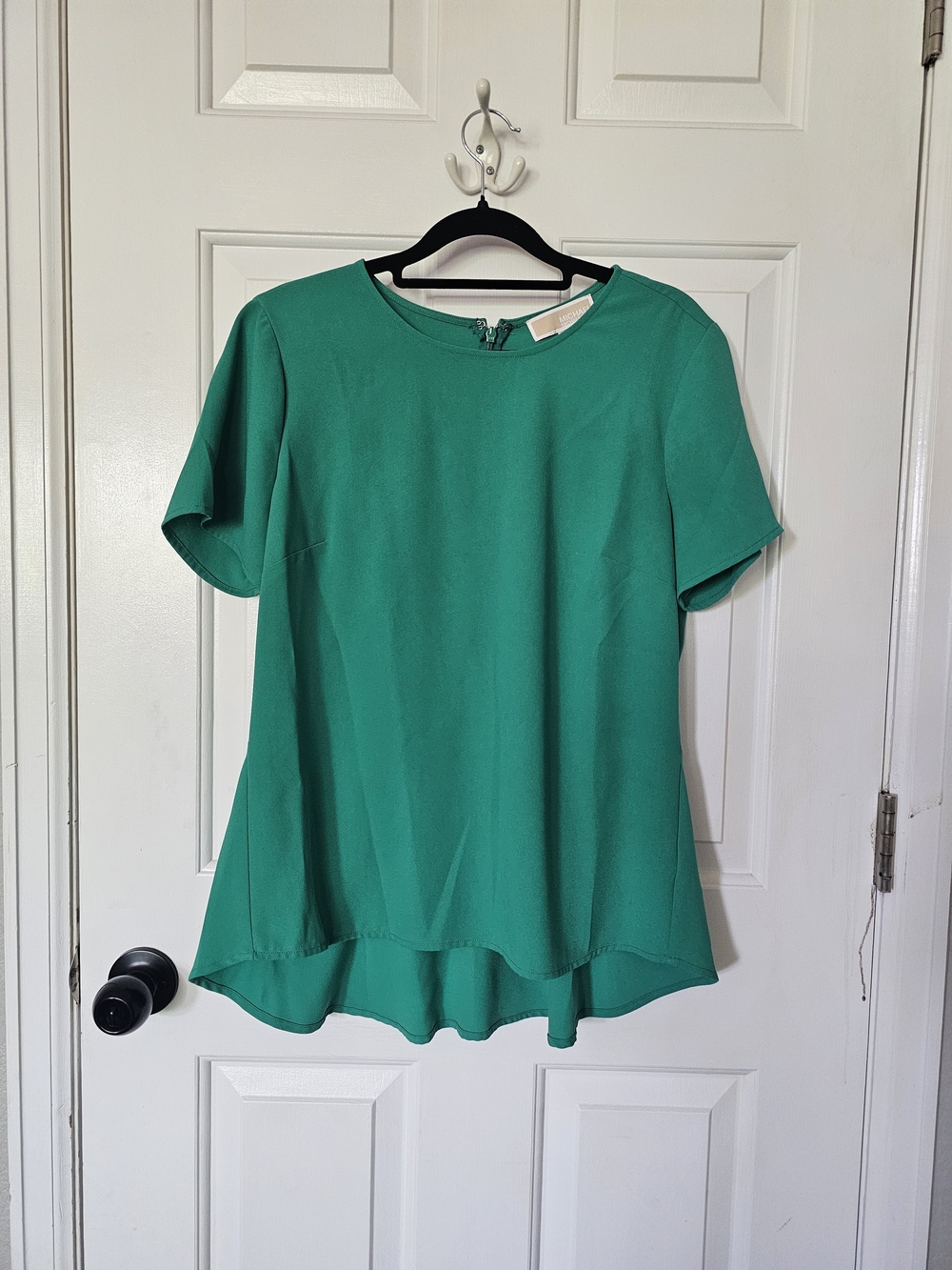 Michael Kors Teal Green Short-Sleeve Blouse